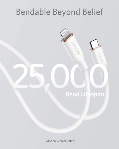 Anker 641 USB-C to Lightning Cable (Flow, 3 ft Silicone)