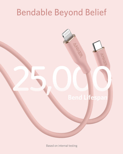 Anker 641 USB-C to Lightning Cable (Flow, 3 ft Silicone)